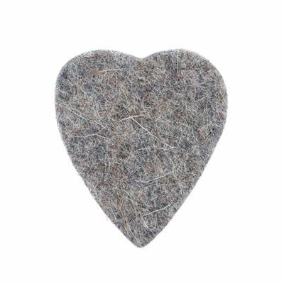 Felt Tones Heart 5mm Grey Wool Plectrum