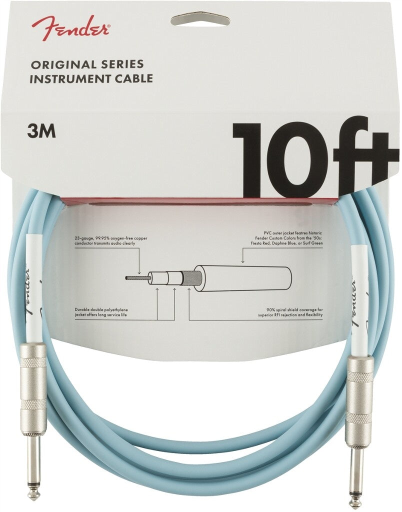 Fender Daphne Blue 10ft / 3m Straight - Straight Jack Cable