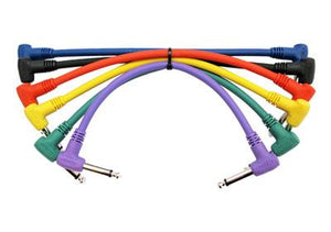 Kirlin 6" / 15cm Moulded Angled - Angled Jack Patch Cables - Pack of 6