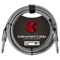 Kirlin 10ft / 3m Silver Black Woven Straight - Straight Jack Cable