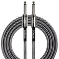 Kirlin 20ft / 6m Silver Black Woven Straight - Straight Jack Cable