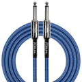 Kirlin 20ft / 6m Blue Woven Straight - Straight Jack Instrument Cable