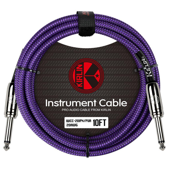 Kirlin 10ft / 3m Purple Woven Straight - Straight Jack Cable
