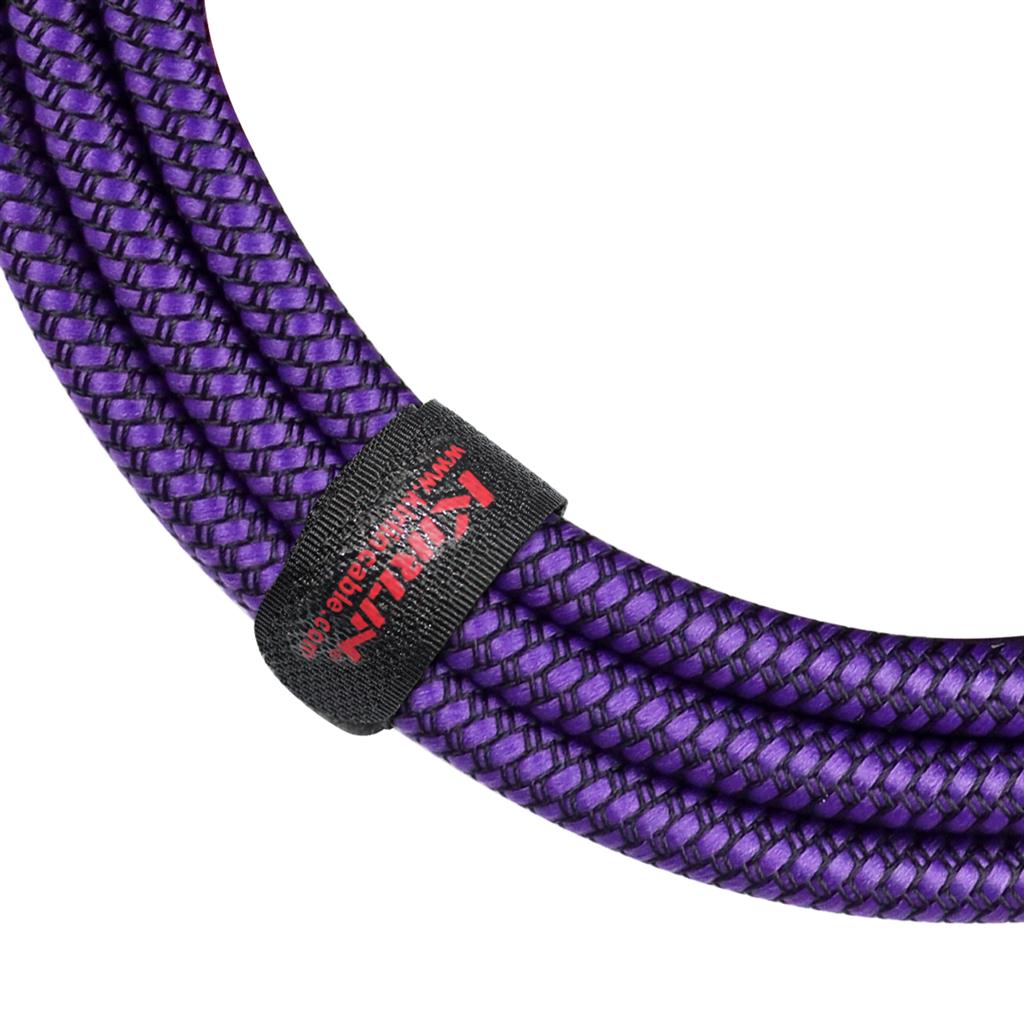 Kirlin 10ft / 3m Purple Woven Straight - Straight Jack Cable