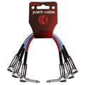 Kirlin 1ft / 30cm Woven Angled - Angled Jack Patch Cables - Pack Of 3