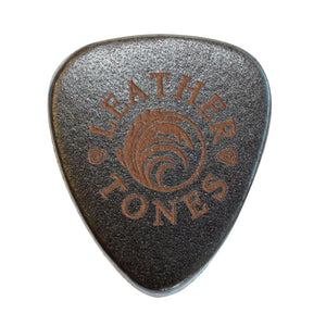 Leather Tones 3mm Standard Black Leather Plectrum