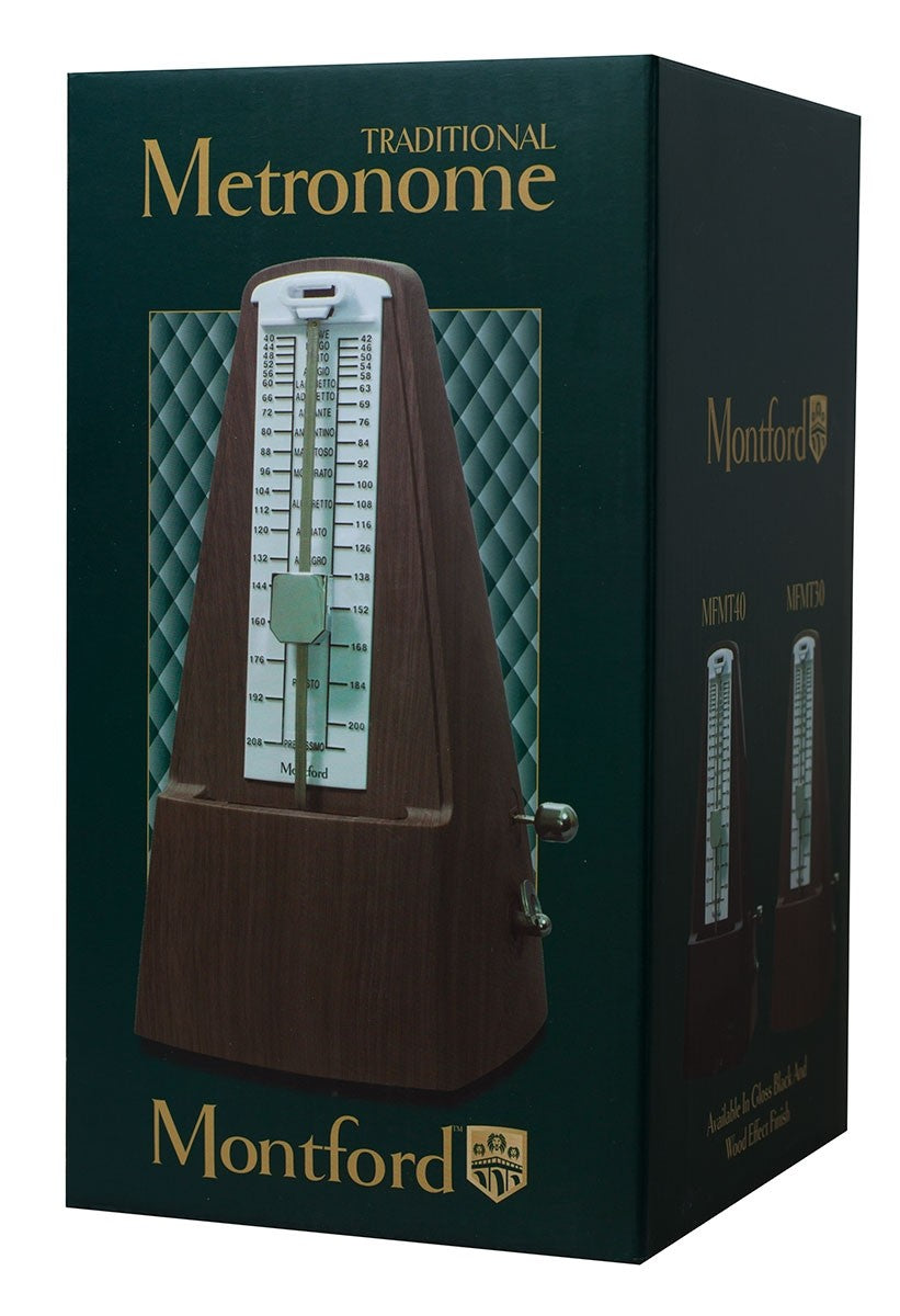 Montford (MFMT30) Pyramid Metronome With Bell - Wood Effect