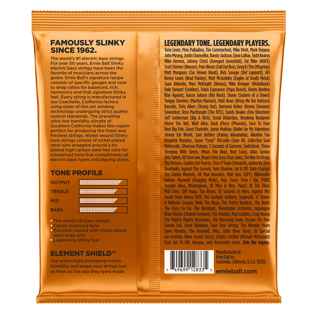 Ernie Ball Hybrid Slinky Bass Guitar Strings 45 - 105
