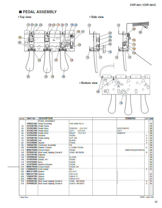 WB970510 WB970500 VR circuit board for Clavinova pedal   [21]