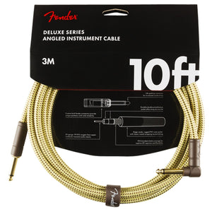 Fender Deluxe 10ft / 3m Right Angle - Straight Tweed Jack Cable