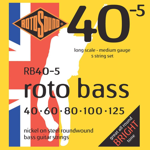 Rotosound (RB40-5) Rotobass 40-125 Bass Guitar Strings Set - 5 String