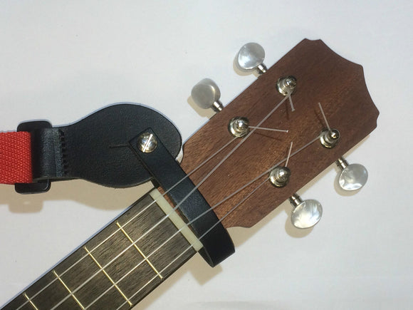 Black guitar leather neck cradle / strap loop